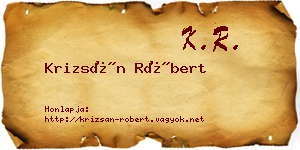 Krizsán Róbert névjegykártya