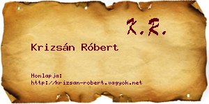 Krizsán Róbert névjegykártya