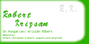 robert krizsan business card
